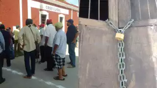 Cierran con candados casa ejidal en Suma de Hidalgo; ejidatarios piden la renuncia del Comisario