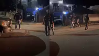 Policías de Escárcega detienen a un hombre por amenazar con un cuchillo a un grupo de jóvenes