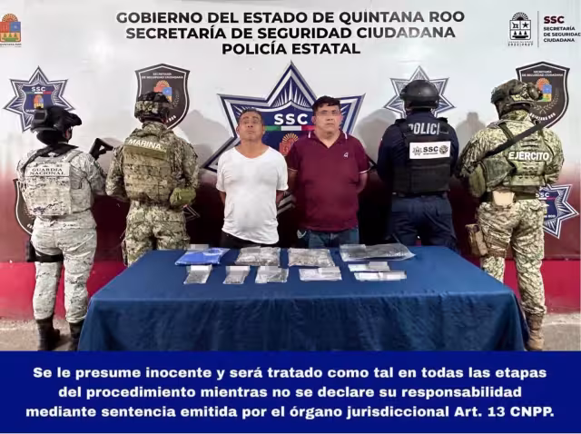 Los dos sujetos detenidos fueron presentados por las autoridades.