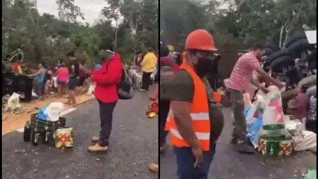 Bomberos ayudaron a rescatar al chofer del tráiler que quedó semiprensado