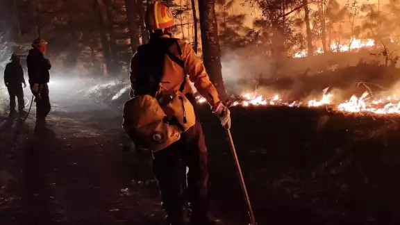 Las brigadas de combate tienen que enfrentarse al difícil acceso que representan algunas de las áreas que son devoradas por el fuego