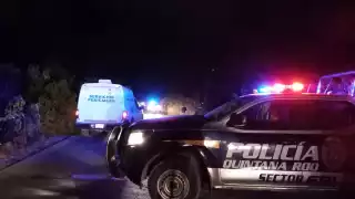 La calle fue cerrada por la Policía Quintana Roo