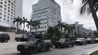 Elementos del Ejército Mexicano, Secretaria de Marina Fiscalía General del Estado y Policía Quintana Roo en el lugar