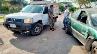 El percance ocurrió en calles de Izamal y los daños fueron de menor cuantía