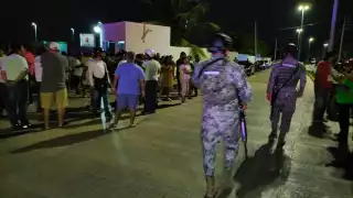 La Guardia Nacional así como elementos de la Marina, se acercaron al sitio para accionar en caso de que se presentaran situaciones de riesgo o delictivas.