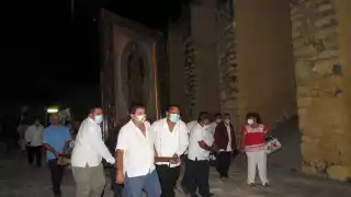 La imagen no fue llevada en procesión y se guardó de inmediato en la iglesia de la Natividad cumpliendo las medidas sanitarias.