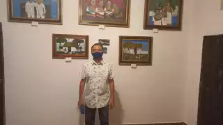 El artista Jesús Ángel Dzib May cumplió el sueño de dar a conocer sus obras en una galería de arte