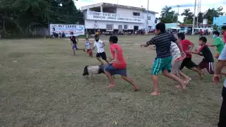 Cochino encebado, el tradicional juego entre pobladores de Peto, Yucatán