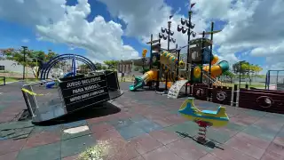 Vandalismo afecta juegos del parque inclusivo “Ulises Sansores” de Champotón