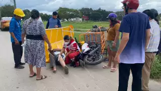 Accidente de tricimoto deja a abuelito con fractura en Felipe Carrillo Puerto