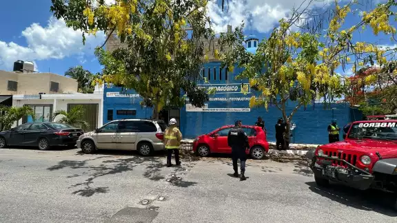 Evacuaron el Centro Pedagógico CAPED del fraccionamiento Santa Fe, en Playa del Carmen
