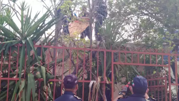 El hombre no pudo bajar por su cuenta El hombre no pudo bajar por su cuenta