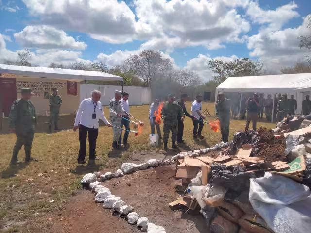 La destrucción de la droga se realizó en presencia de la Sedena y la SSP