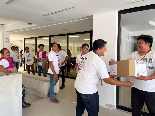 Personal del INE se encargó de movilizar el material electoral en Progreso