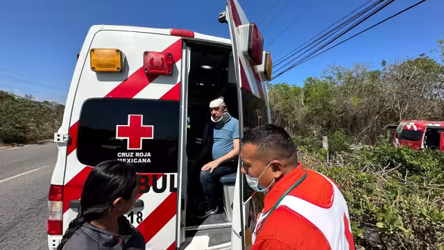 Accidente vial a la altura del Hotel Bahía Príncipe en Quintana Roo