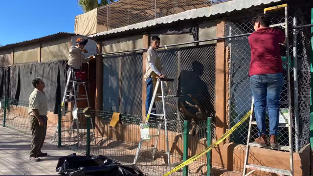 Las jaulas de animales en Nuevo Laredo tienen lonas y calentadores