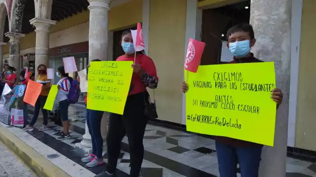 La manifestación se realizó en el  parque principal