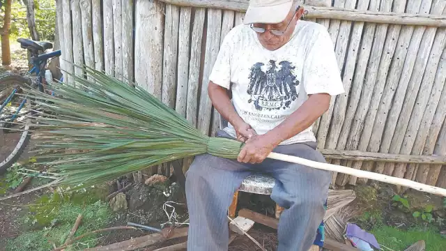 Las escobas de chi’it, además de ser completamente ecológicas, limpian mejor la casa o el patio.