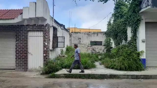 Vecinos y comerciantes de la calle 31B en la colonia Centro denuncian un predio baldío lleno de maleza que es usado como baño público y refugio de malvivientes.