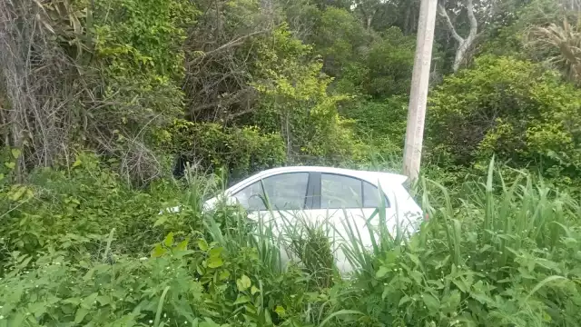 Percance en la carretera federal: se sale del camino tras pestañear