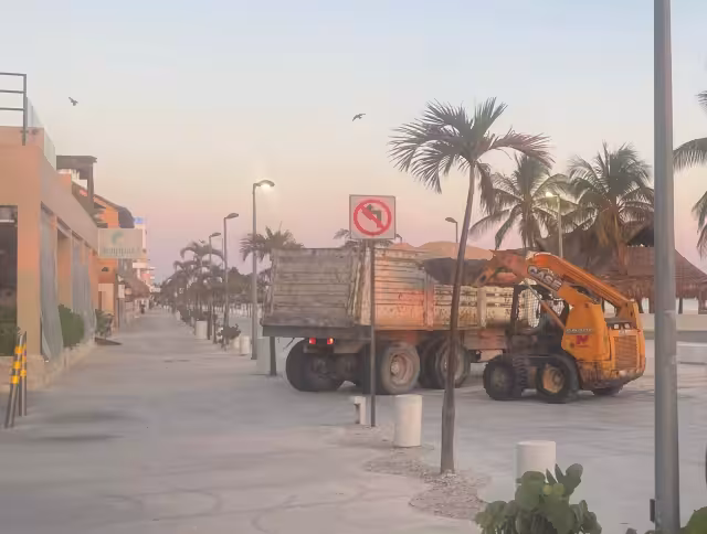 Ambientalistas se manifestaron molestos “pues los camiones pueden dañar los nidos de las tortugas”, dijeron