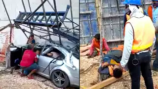 La familia del responsable del choque quedó atrapada, mientras que autoridades de Solidaridad y Benito Juárez acudieron al auxilio