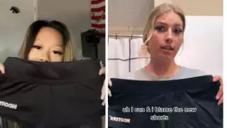 En los videos, las empleadas expresan sus quejas sobre los uniformes y comparan la longitud con sus pantalones cortos