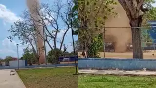 El remolino apenas tardó unos minutos, lo que fue un espectáculo para los vecinos de Chuburná