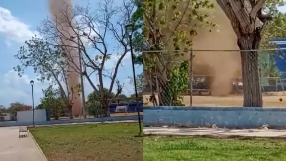 El remolino apenas tardó unos minutos, lo que fue un espectáculo para los vecinos de Chuburná El remolino apenas tardó unos minutos, lo que fue un espectáculo para los vecinos de Chuburná