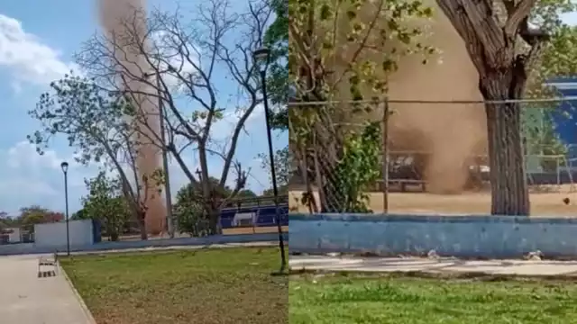 El remolino apenas tardó unos minutos, lo que fue un espectáculo para los vecinos de Chuburná