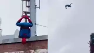 El hombre realizó diferentes acrobacias