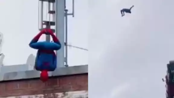 El hombre realizó diferentes acrobacias