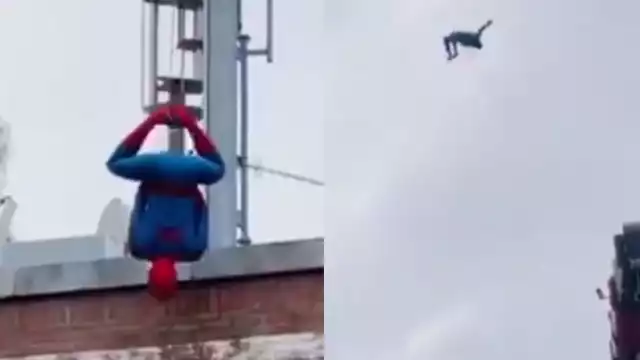 El hombre realizó diferentes acrobacias