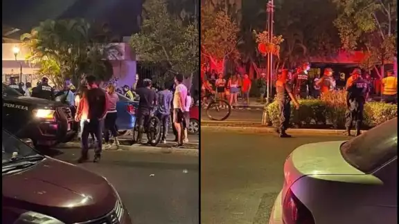 El zafarrancho llamó la atención de curiosos que captaron el momento