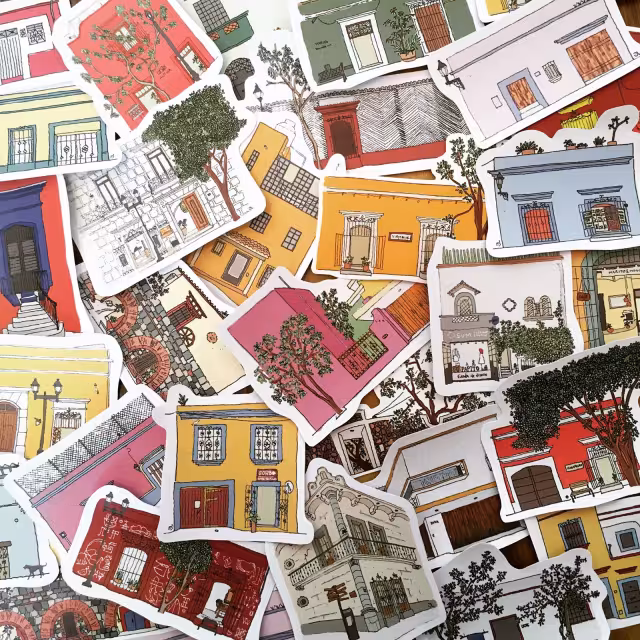 Entre las fachadas de Mérida que este artista comparte se encuentra el edificio monjas