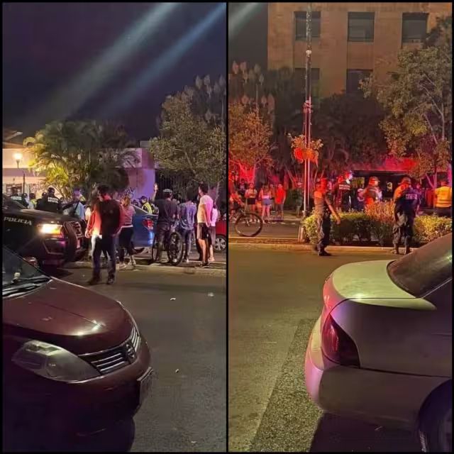 El zafarrancho llamó la atención de curiosos que captaron el momento