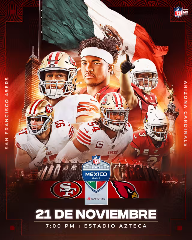 El partido de la NFL en México se jugará el próximo 21 de noviembre en el estadio Azteca
