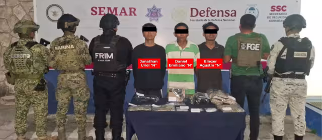 Los delincuentes fueron presentados por elementos de diferentes corporaciones.