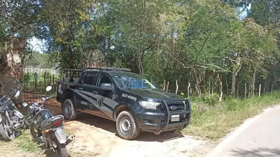 Elementos de la Policía Municipal acordonaron el área en el tramo antiguo Tekax-Xaya