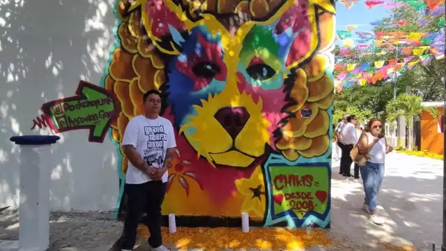 Según los trabajadores del camposanto, la mascota apareció un día de la nada, en el 2008, y nunca se fue; vigila que nadie le falte el respeto al sitio