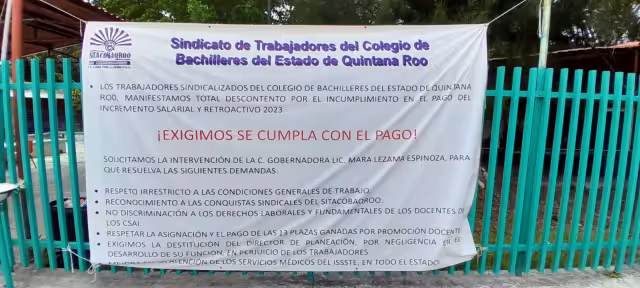 Empleados del Colegio de Bachilleres aseguran que el Gobierno incumple con los pagos pactados