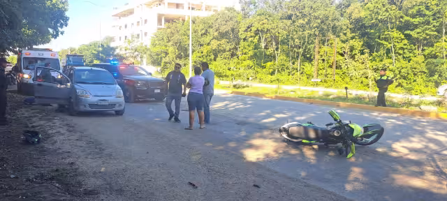 El lesionado fue trasladado al Hospital IMSS Bienestar Tulum para una valoración médica