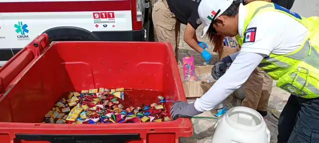 Destruyen una tonelada de pirotecnia decomisada en Playa del Carmen tras el operativo Guadalupe-Reyes
