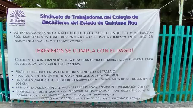 Empleados del Colegio de Bachilleres aseguran que el Gobierno incumple con los pagos pactados