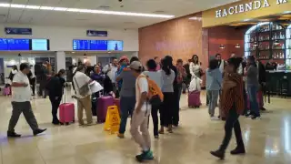 La movilización de pasajeros en el aeropuerto de Mérida aumentó esta mañana