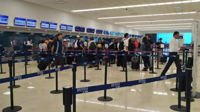 Se registra buena afluencia en vuelos en el aeropuerto de Mérida este viernes