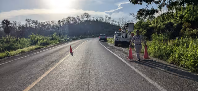La CFE se encargó de levantar los postes y cables caídos