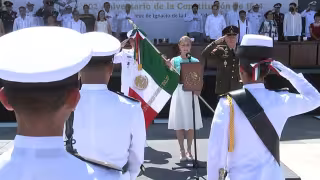 Claudia Sheinbaum encabeza ceremonia por el 205 Aniversario de la Armada de México y la Constitución de 1824