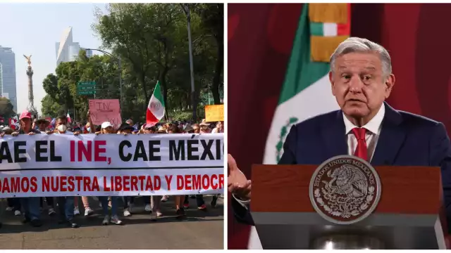 AMLO afirmó que la marcha en defensa del INE y en contra de la reforma electoral fue un striptease del conservadurismo