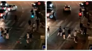 Pelea entre seguidores del Manchester City y Chelsea